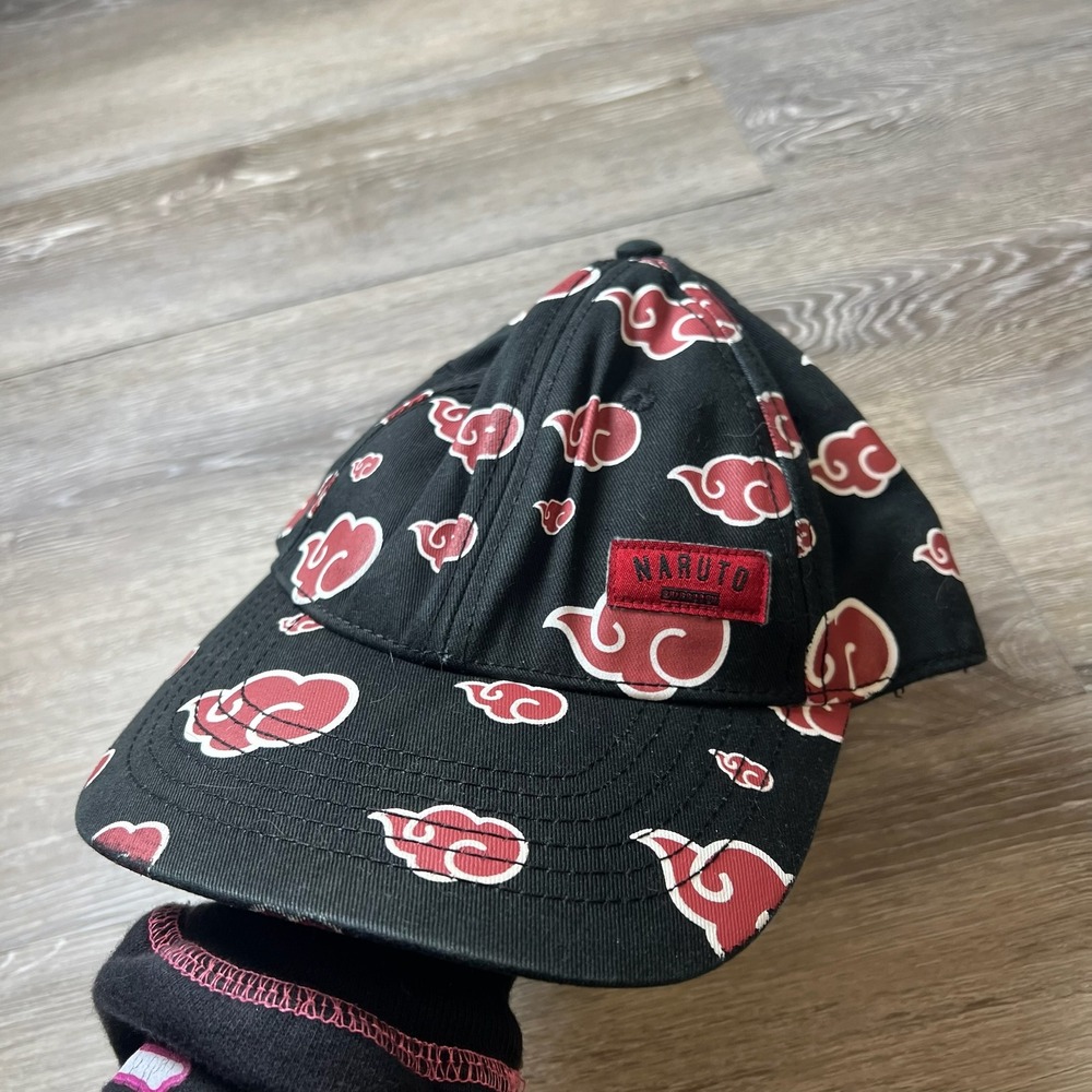 Naruto Hat Unisex OSFM Black Akatsuki Cloud Print Snapback Baseball Cap AN90